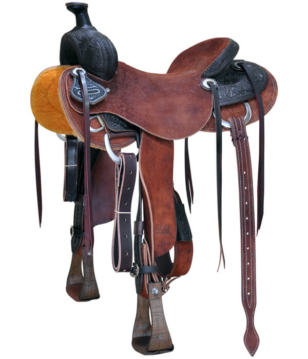 Horse Leather Western Saddle Big Horn, Seat Sizes: Custumized